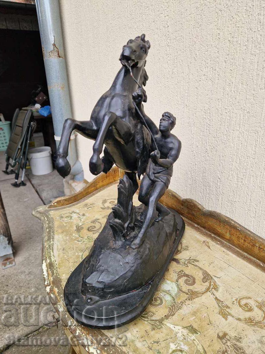 Magnifică figurină antică franceză mare și veche - 7