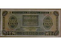 1000 КУНА 1943 година, ХЪРВАТИЯ