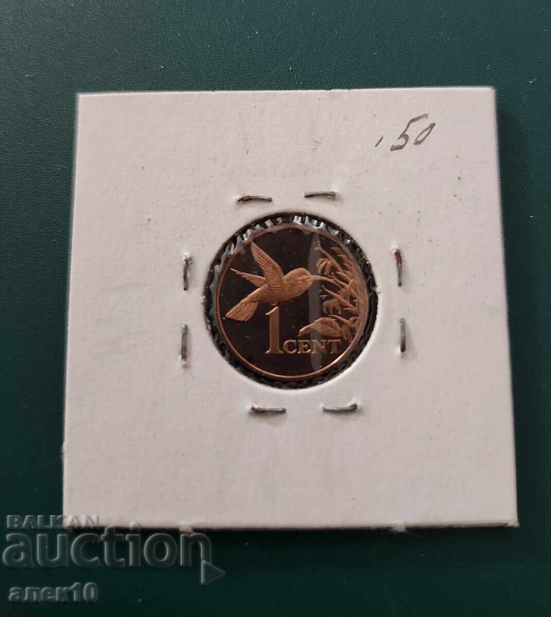 Тринидад  1  цент   1977  пруф   a с цена € 2.50 | 4.89 лв.