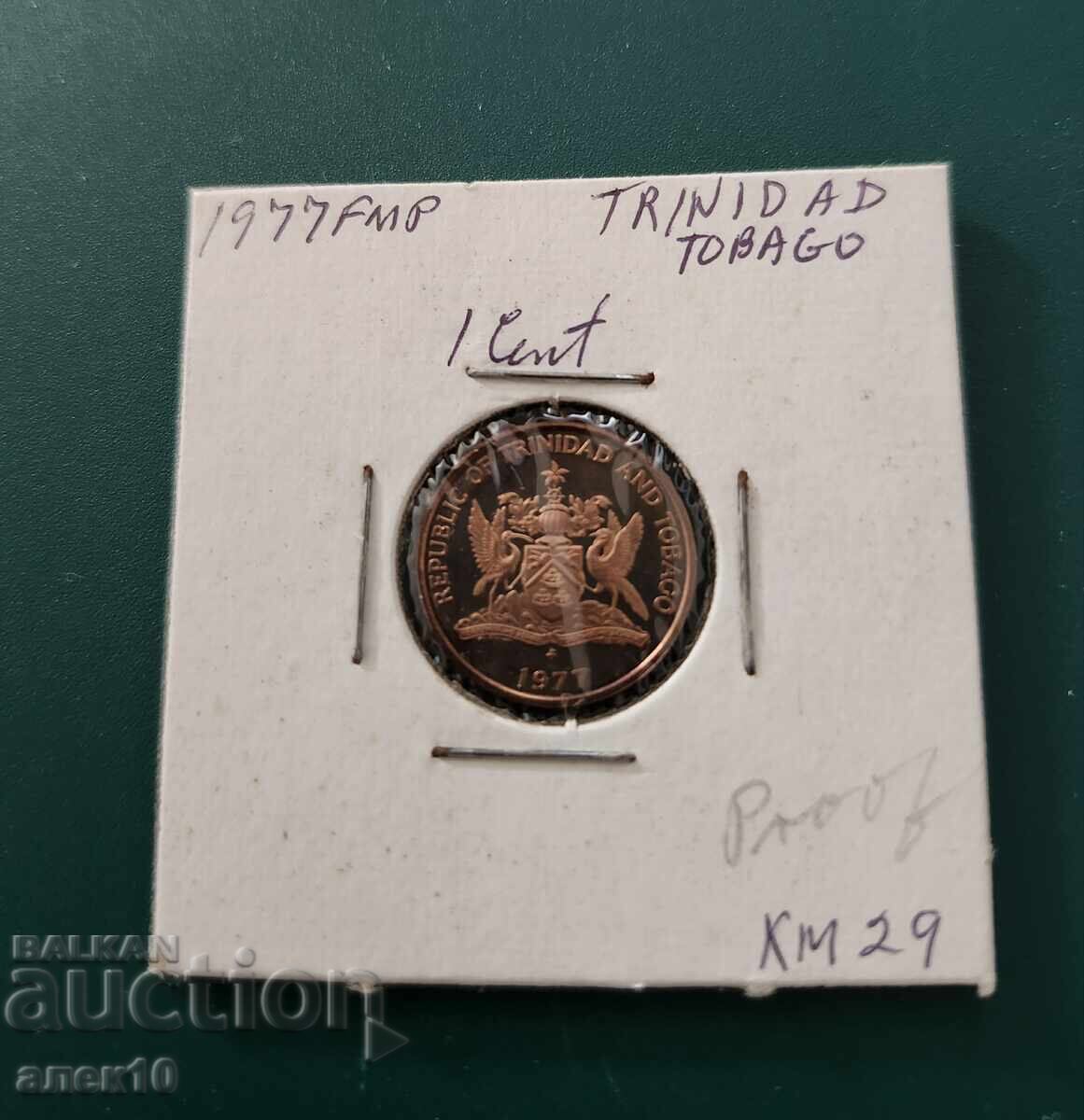 Тринидад  1  цент   1977  пруф   a