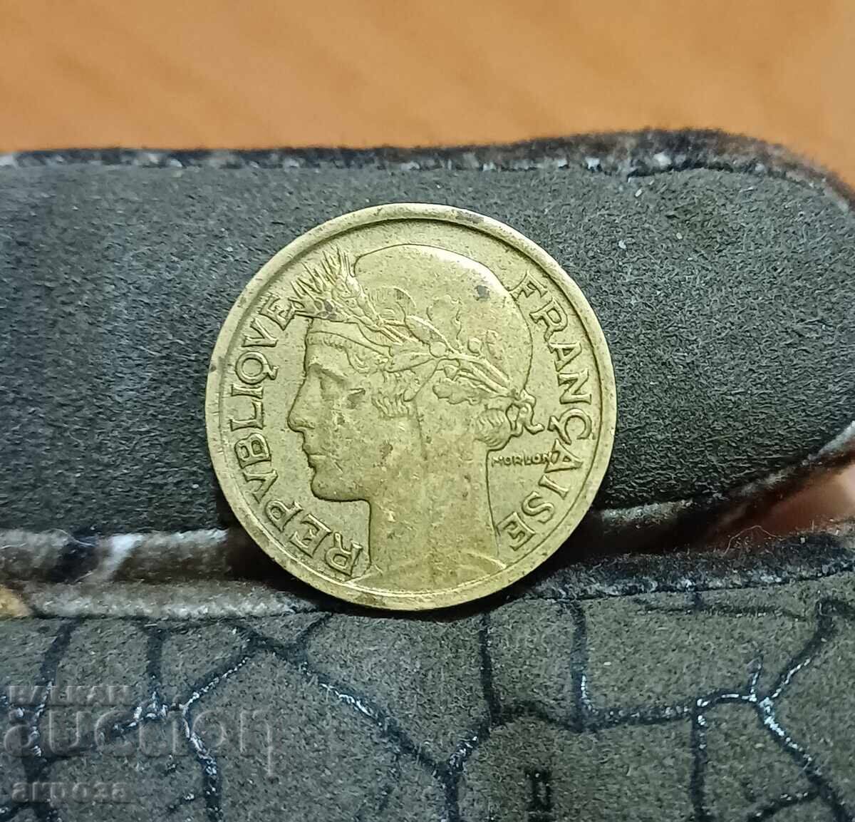1 franc Franța 1938 lucios cu preț € 1.60 | 3.13 BGN
