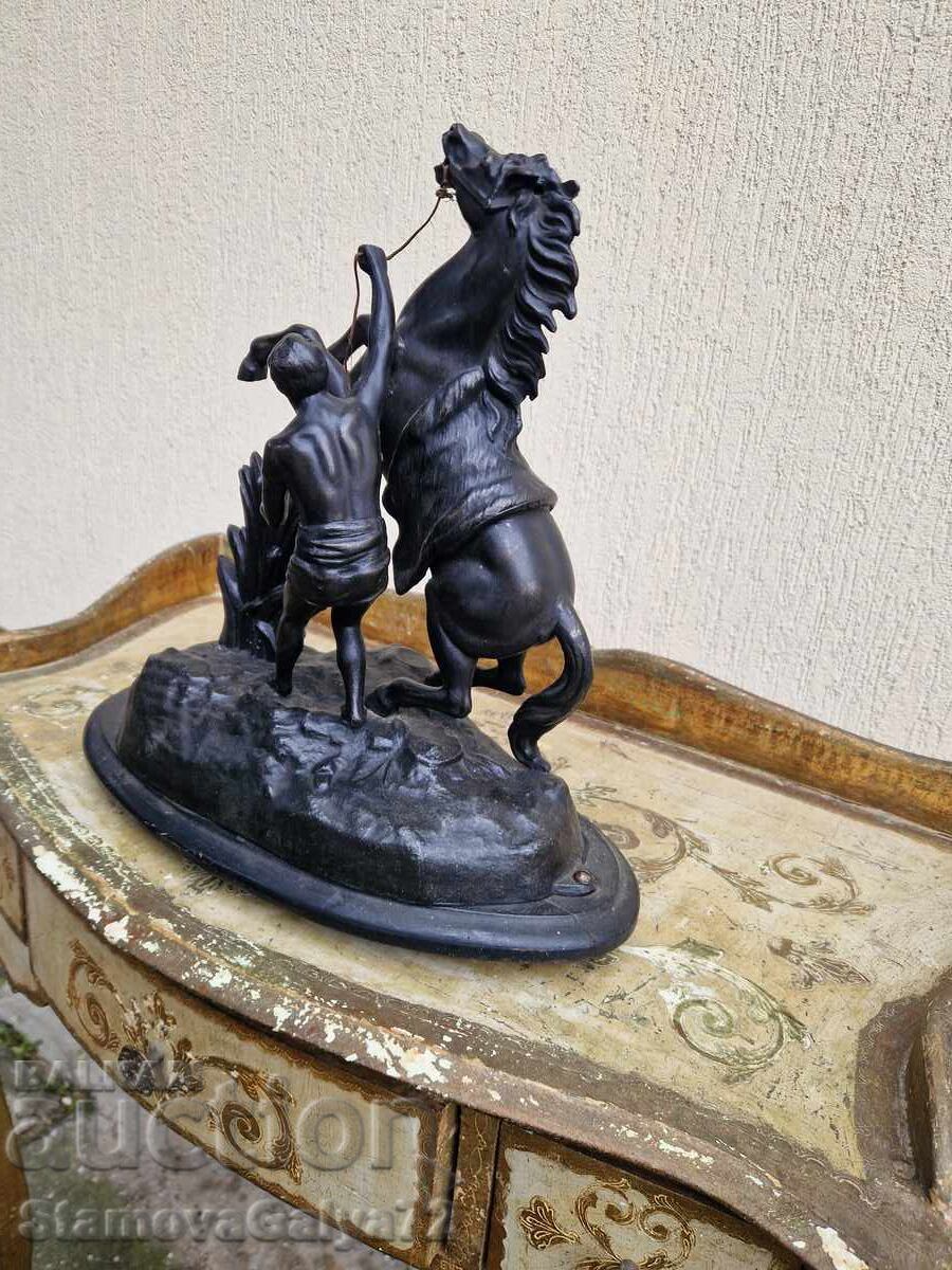 Licitație Minunată antică figurină metalică franceză statuetă