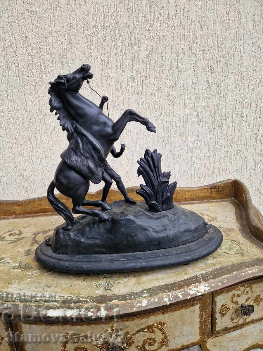 Minunată antică figurină metalică franceză statuetă - 6