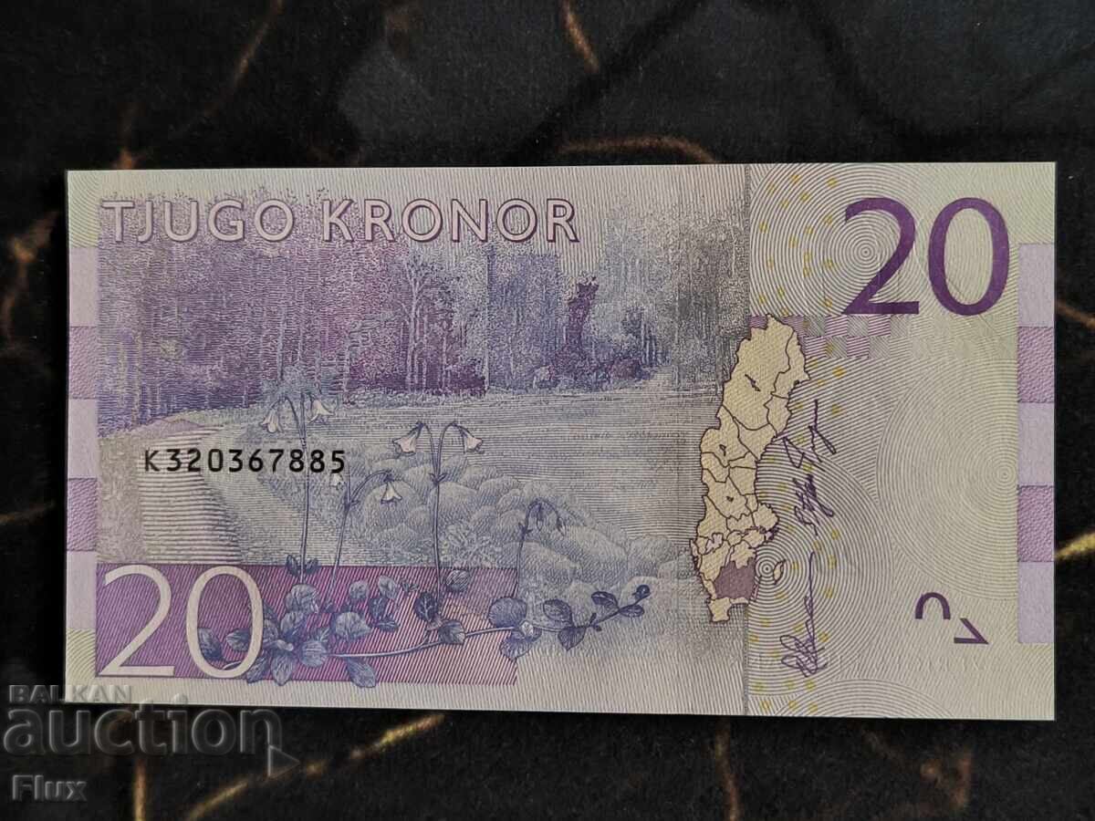 Bancnotă - Suedia - 20 coroane UNC | 2015 cu preț € 7.00 | 13.69 BGN
