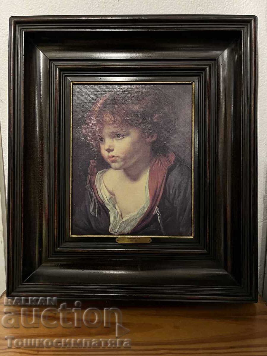 Frumoasă pictură „Băiatul blond” după Jean-Baptiste Greuze