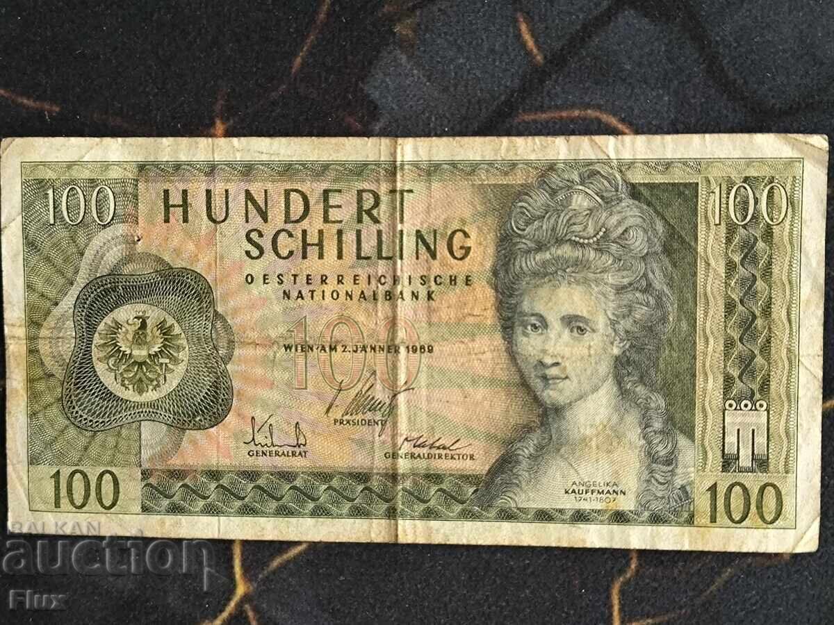 Bancnotă - Austria - 100 șilingi | 1969