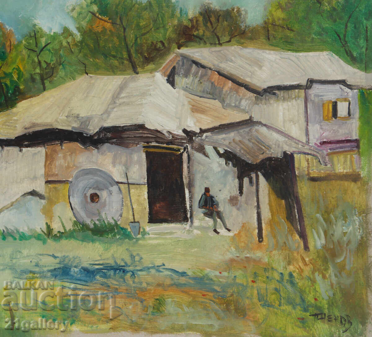 Petŭr Nenov, kartina temperni boi peĭzazh - 5