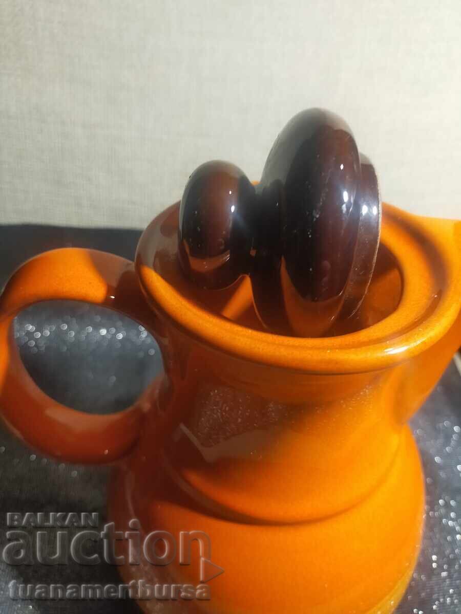 Cană ceramică portocalie - 5