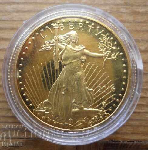 Placă placată cu aur - medalion cu design de vultur american cu preț € 20.00 | 39.12 BGN Placă placată cu aur - medalion cu design de vultur american cu preț € 20.00 | 39.12 BGN