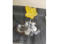 Various bowls and yellow leaves