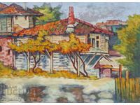 Oil painting, rural landscape