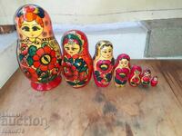 Matrioșka veche rusească din lemn 7 în 1