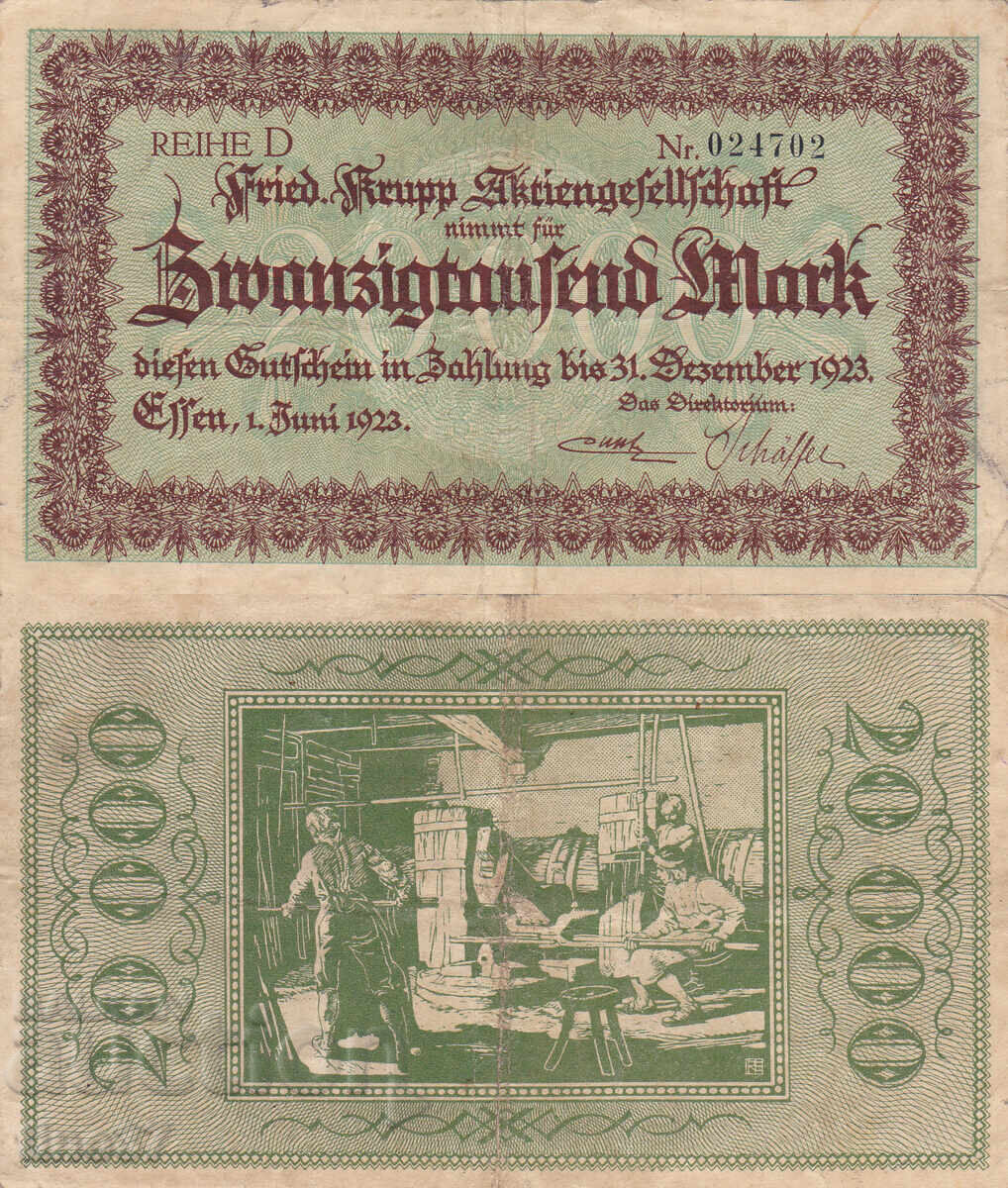 tino37- ГЕРМАНИЯ - 20000 МАРКИ - 1923г- VF tino37- ГЕРМАНИЯ - 20000 МАРКИ - 1923г- VF