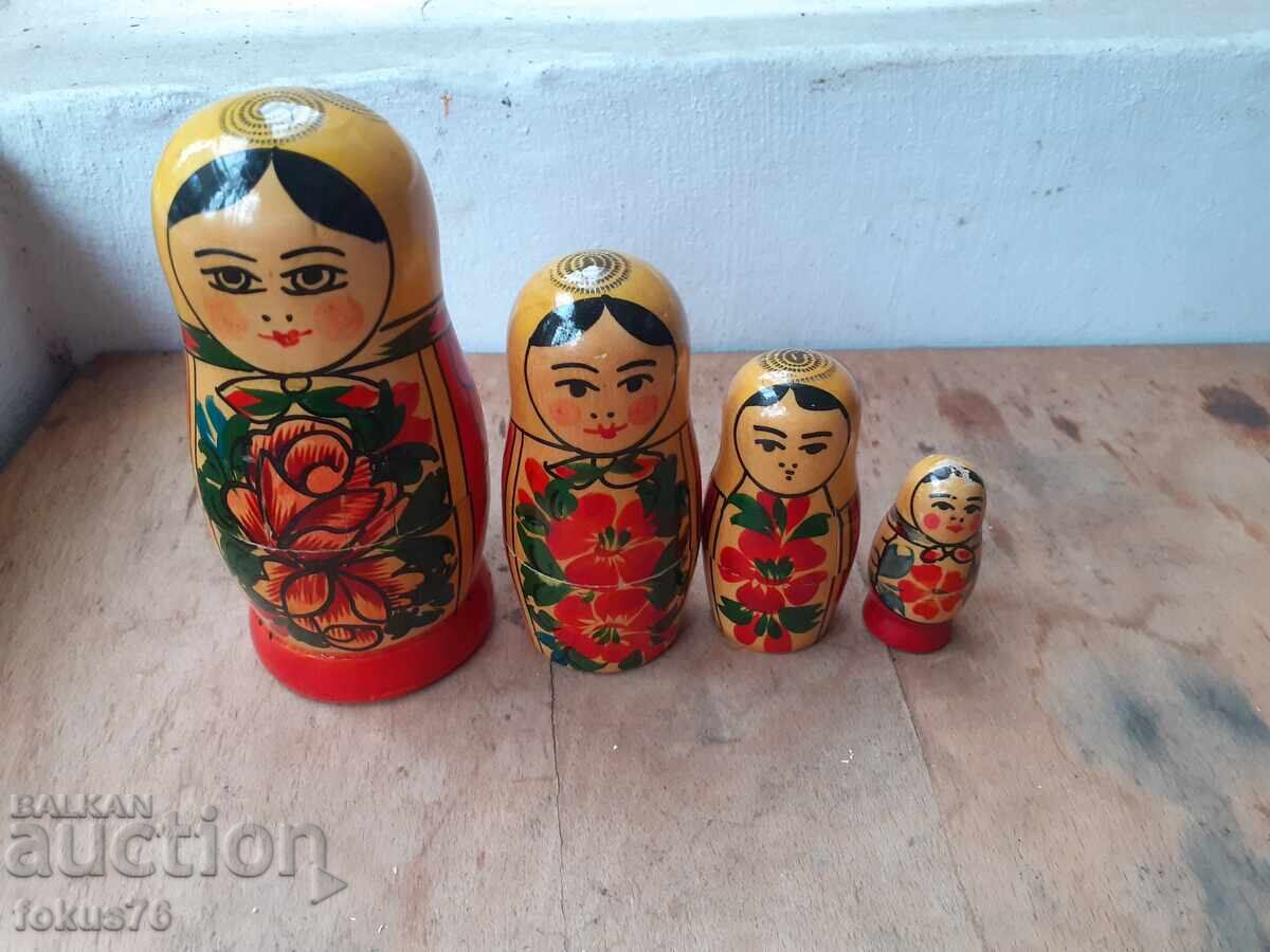 Δημοπρασία Matr’oshka stara ruska dŭrvena kukla 4 v 1