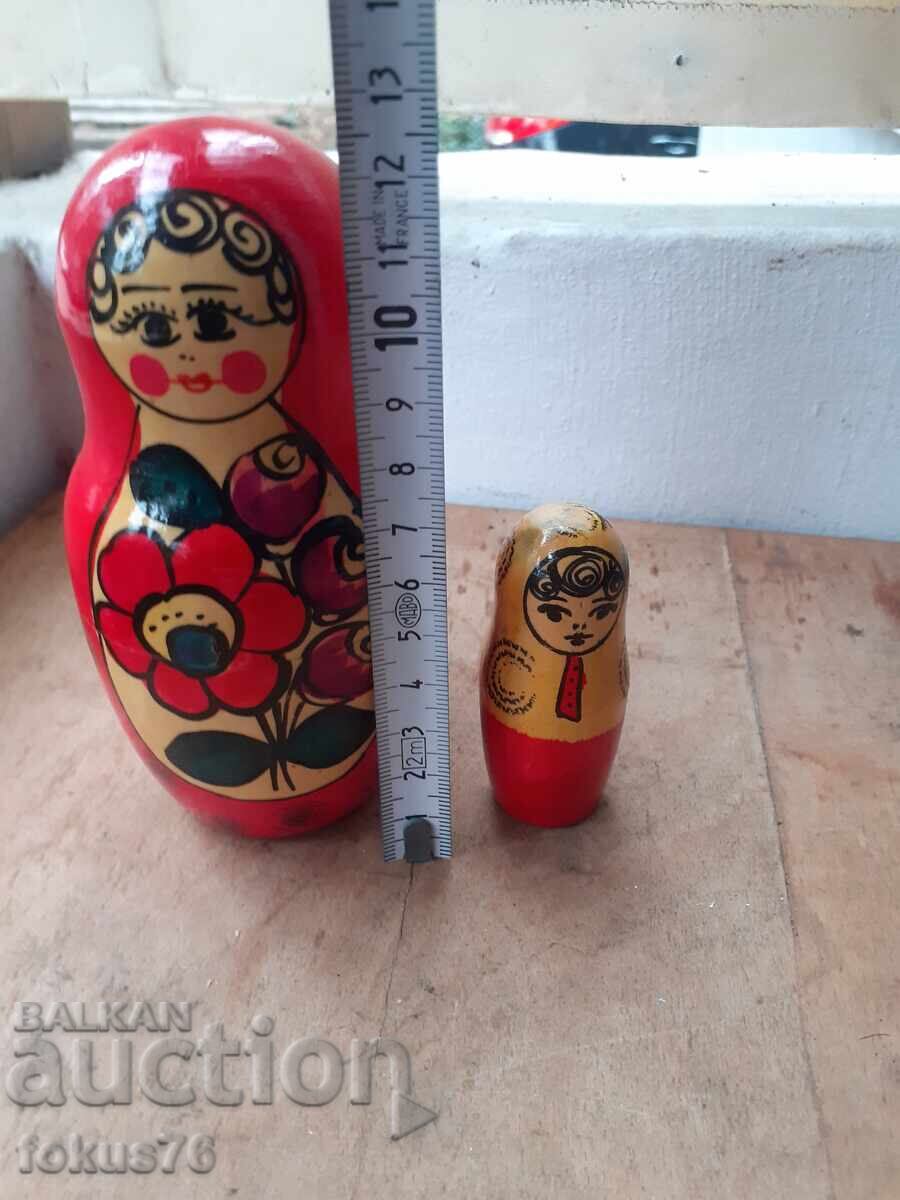 Livrarea Matrioșka veche rusească din lemn 2 în 1