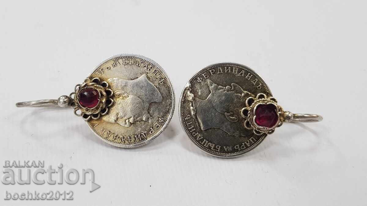 Красиви Сребърни Възрожденски Обеци с Монети 1912 - 5