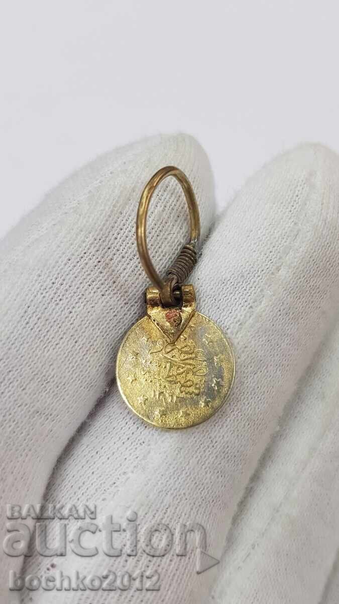 Cercel din argint, placat cu aur, în stil Renaștere, cu monedă cu preț € 10.00 | 19.56 BGN