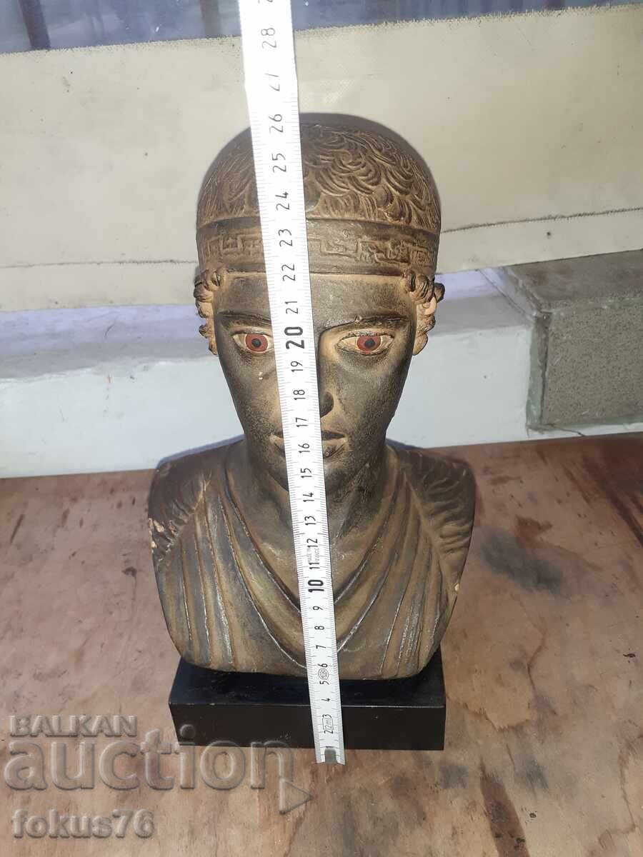 Bust vechi din ipsos patinat al Călărețului din Delhi - replică - 7 Bust vechi din ipsos patinat al Călărețului din Delhi - replică - 7