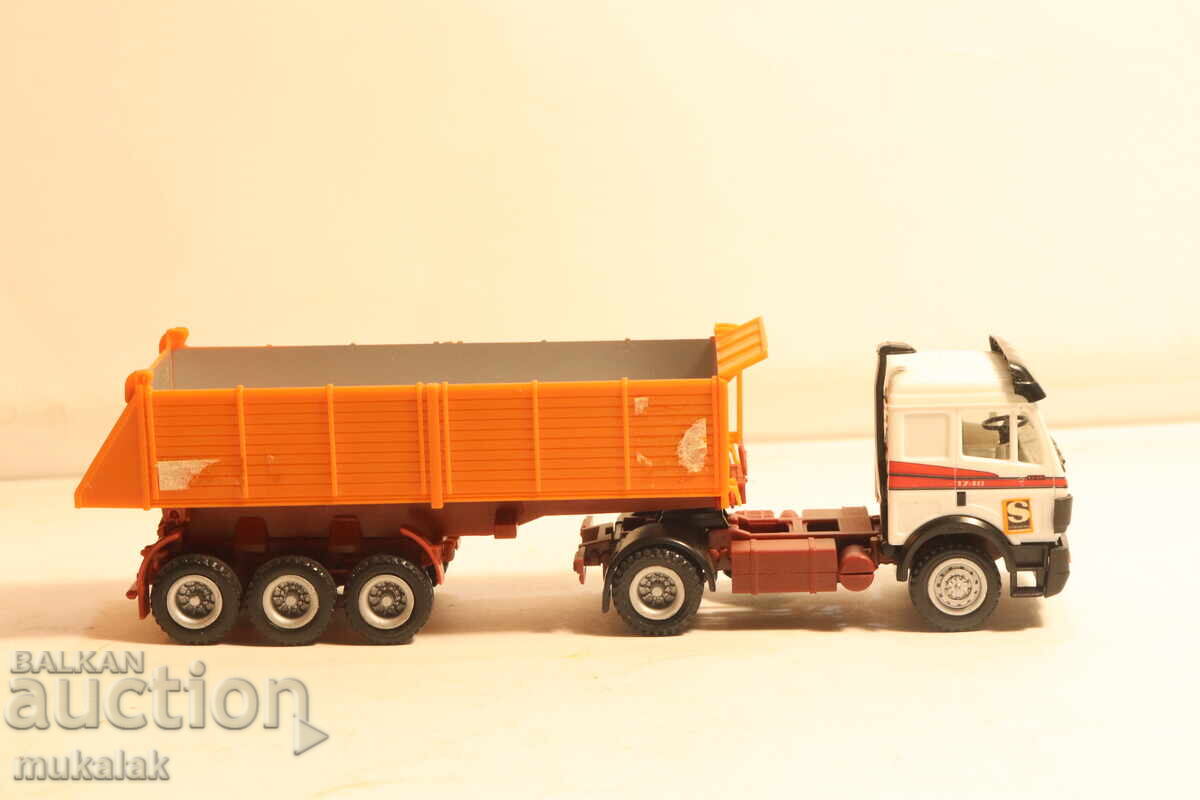 HERPA H0 1/87 MERCEDES BENZ CAMION CU SEMIREMORCA GONDOLA MODEL - 6