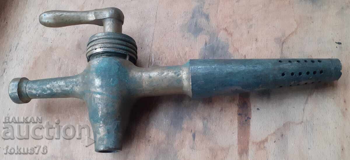 Robinet uriaș vechi din bronz pentru butoi cu marcaje - antic