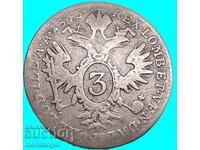 3 кройцера 1843 Австрия А-Вена Фердинанд I сребро - рядка!