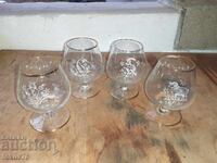 Great small crystal brandy glasses engraved with zodiac signs