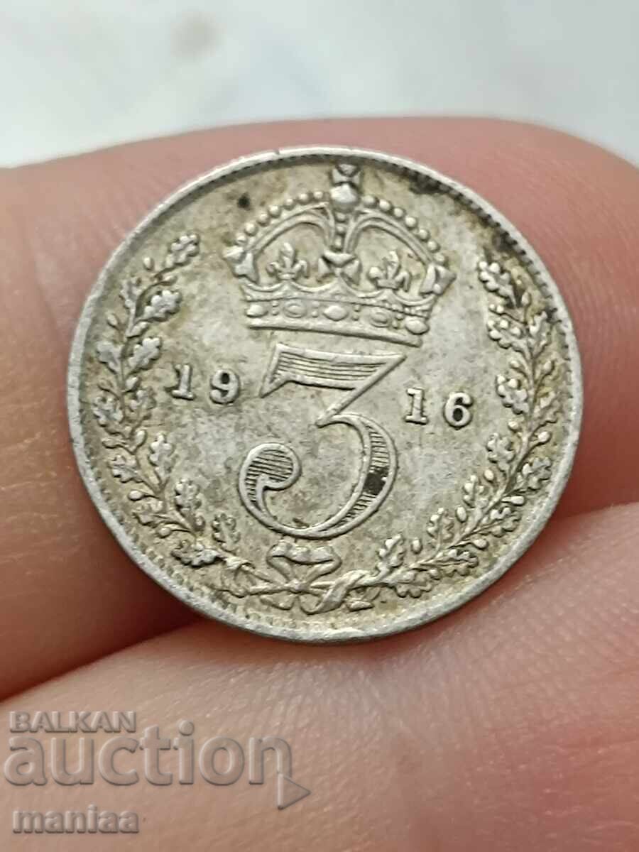 3 pence 1916 Argint! 3 pence 1916 Argint!