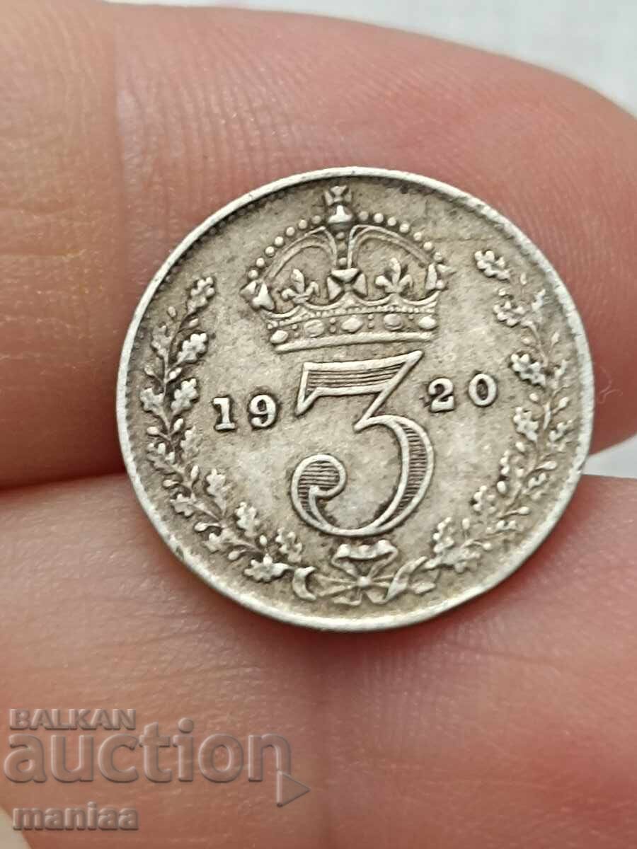 3 pence 1920 Silver! with price € 9.00 | 17.60 BGN 3 pence 1920 Silver! with price € 9.00 | 17.60 BGN