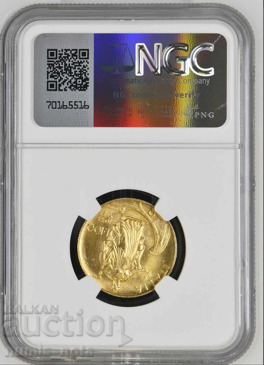 Licitație 100 lire 1933 R Italia NGC MS 61