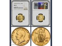 100 lire 1933 R Italia NGC MS 61