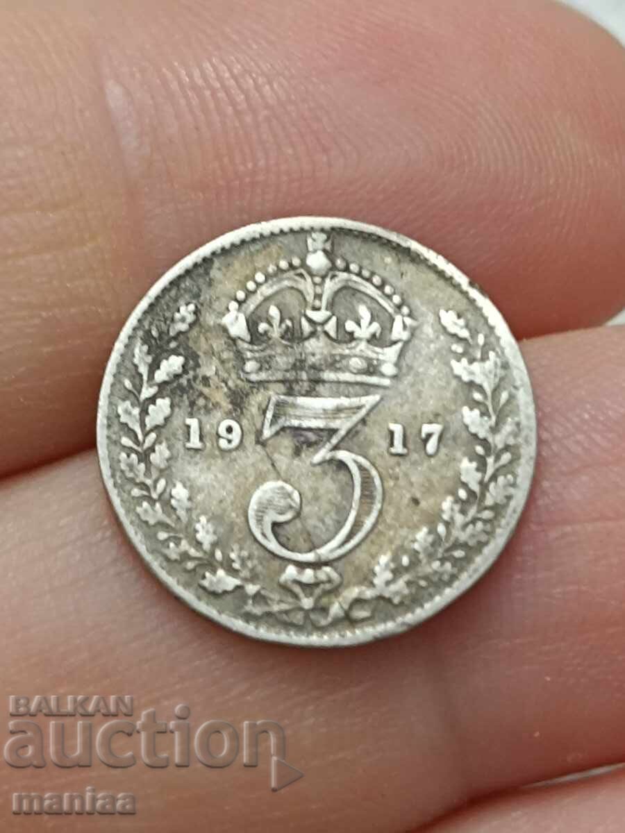 3 pence 1917 Argint! cu preț € 7.00 | 13.69 BGN
