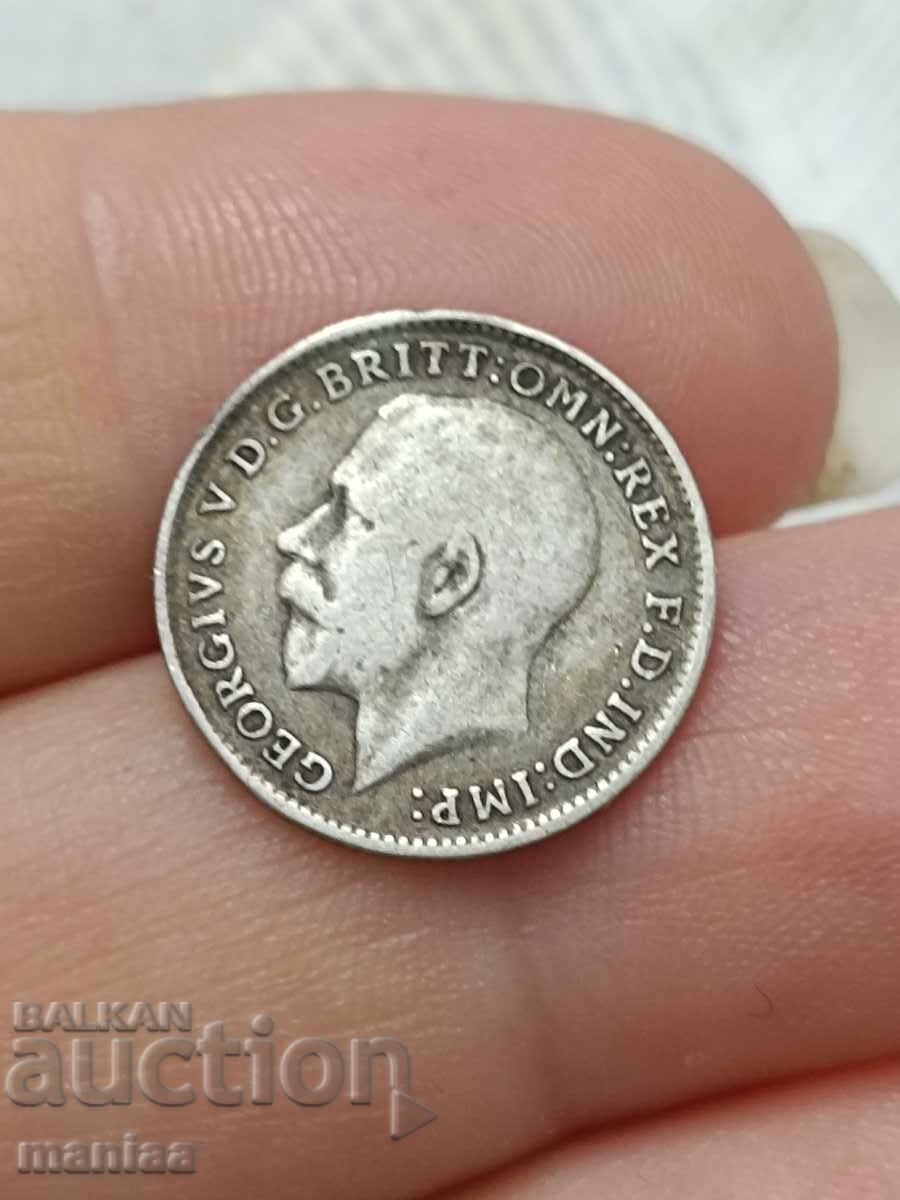 Livrarea 3 pence 1917 Argint!