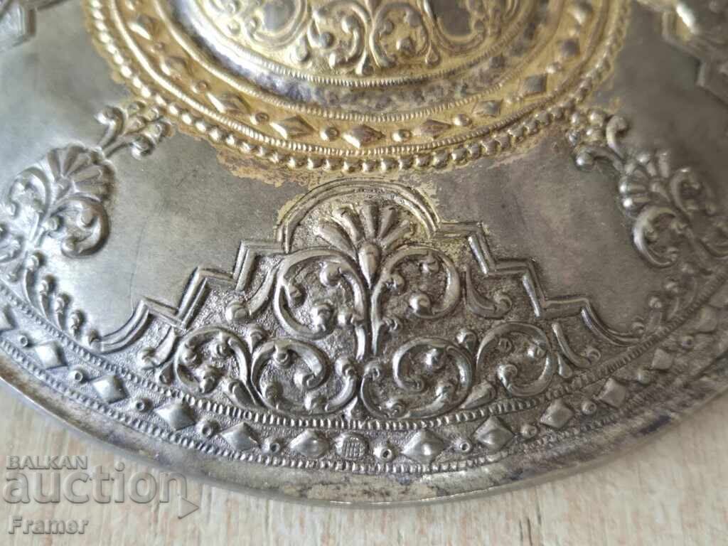 Revivalist SILVER with gilding hammered buckle Macedonia - 6