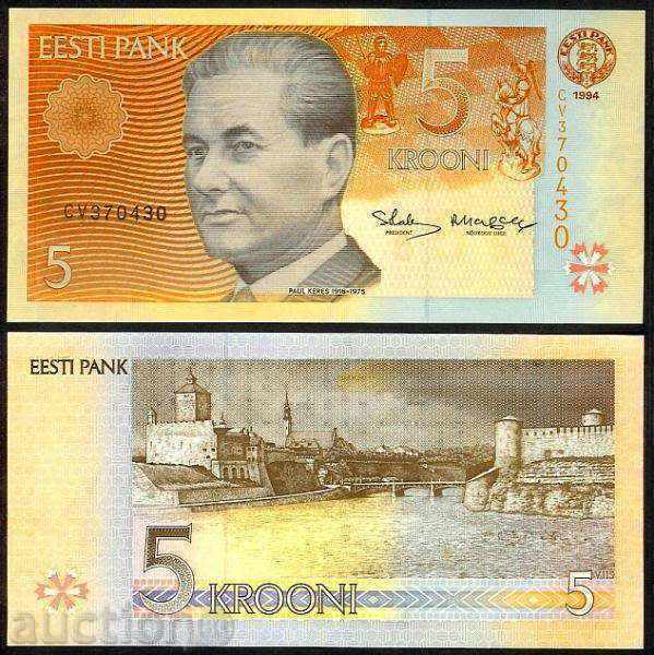 +++ ΕΣΘΟΝΙΑ 5 κορώνες 1994 UNC P 76 +++