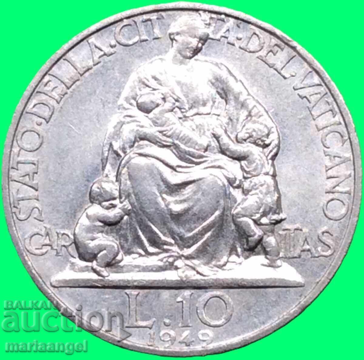 10 Лири 1949 Ватикана Vatican Pius XII - 5