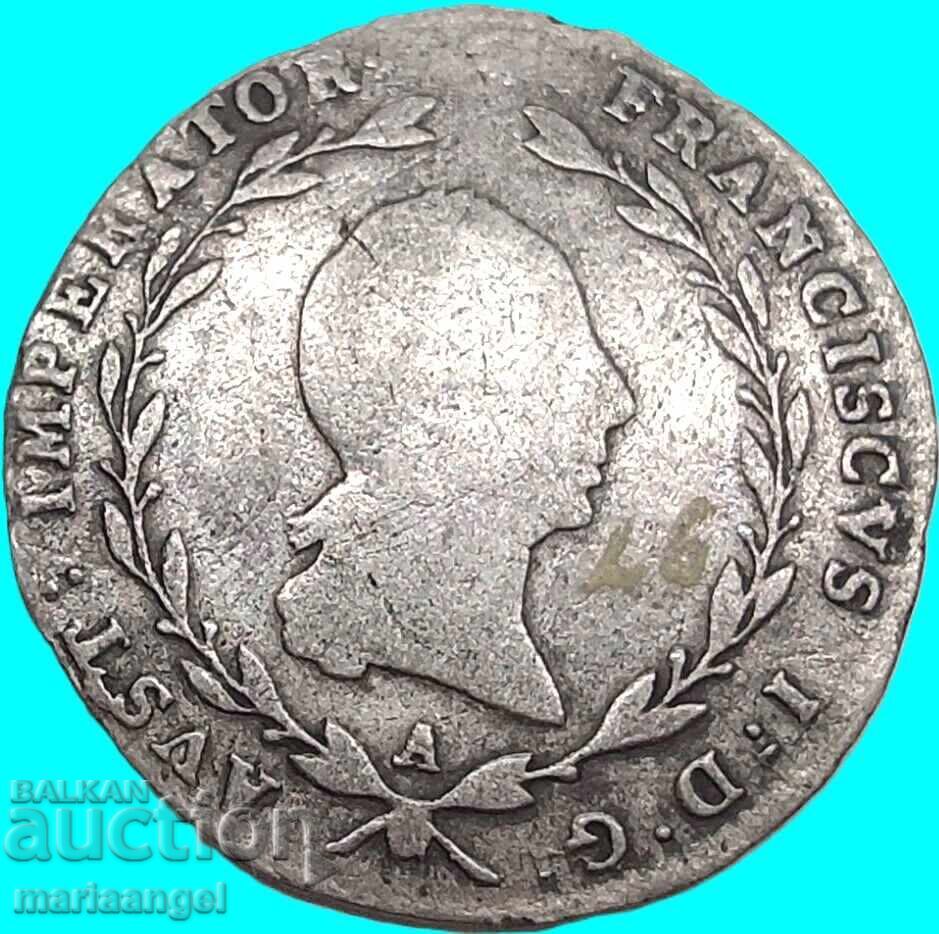 5 кройцера 1815 Австрия А-Вена Франциск I  -  рядка - 7