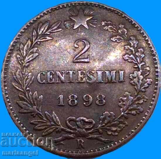 2 Centesimi 1898 Italia Regele Umberto I