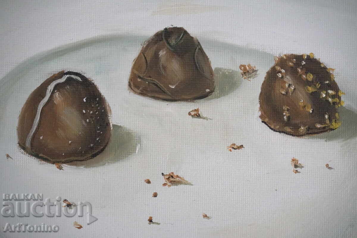 Licitație Pictură în ulei - Natură statică - Bomboane - Anton Iordanov