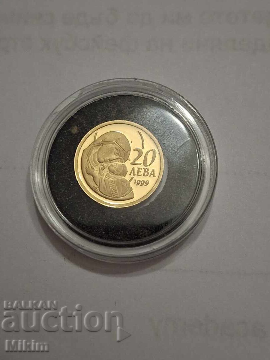 Monedă de aur 20 leva 1999