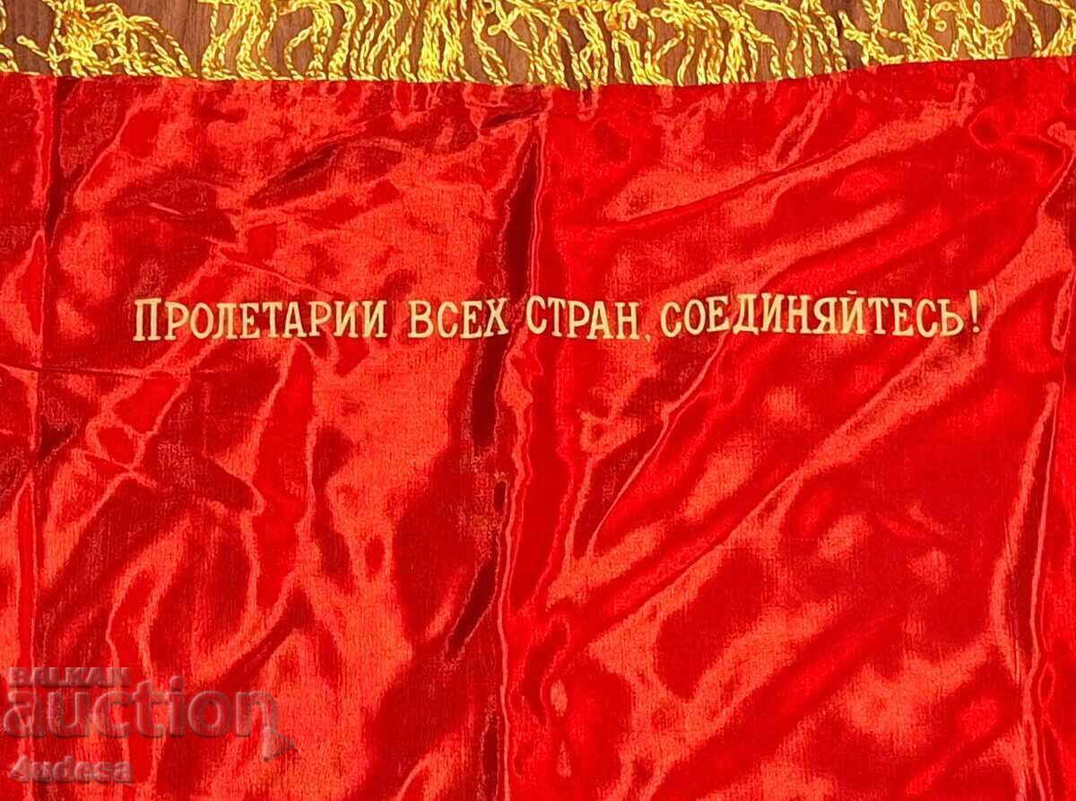 URSS Steag sovietic comunist social dublu față Lenin Rusia - 5