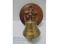 №*8555 Vechi clopot de bronz pentru perete / ușă cu ancoră