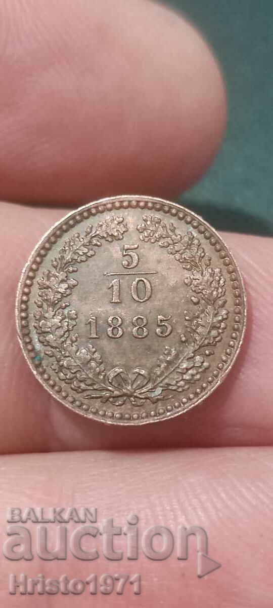 5/10 Kreuzer 1885