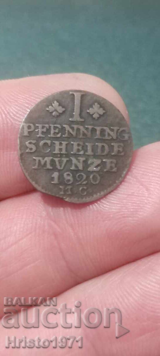 1 pfenig 1820 Braunshvaĭg