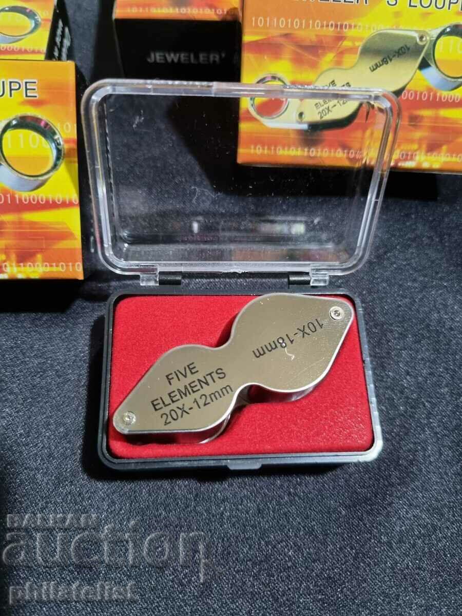 Auction  Combined Magnifier - 20x and 10x magnification /c