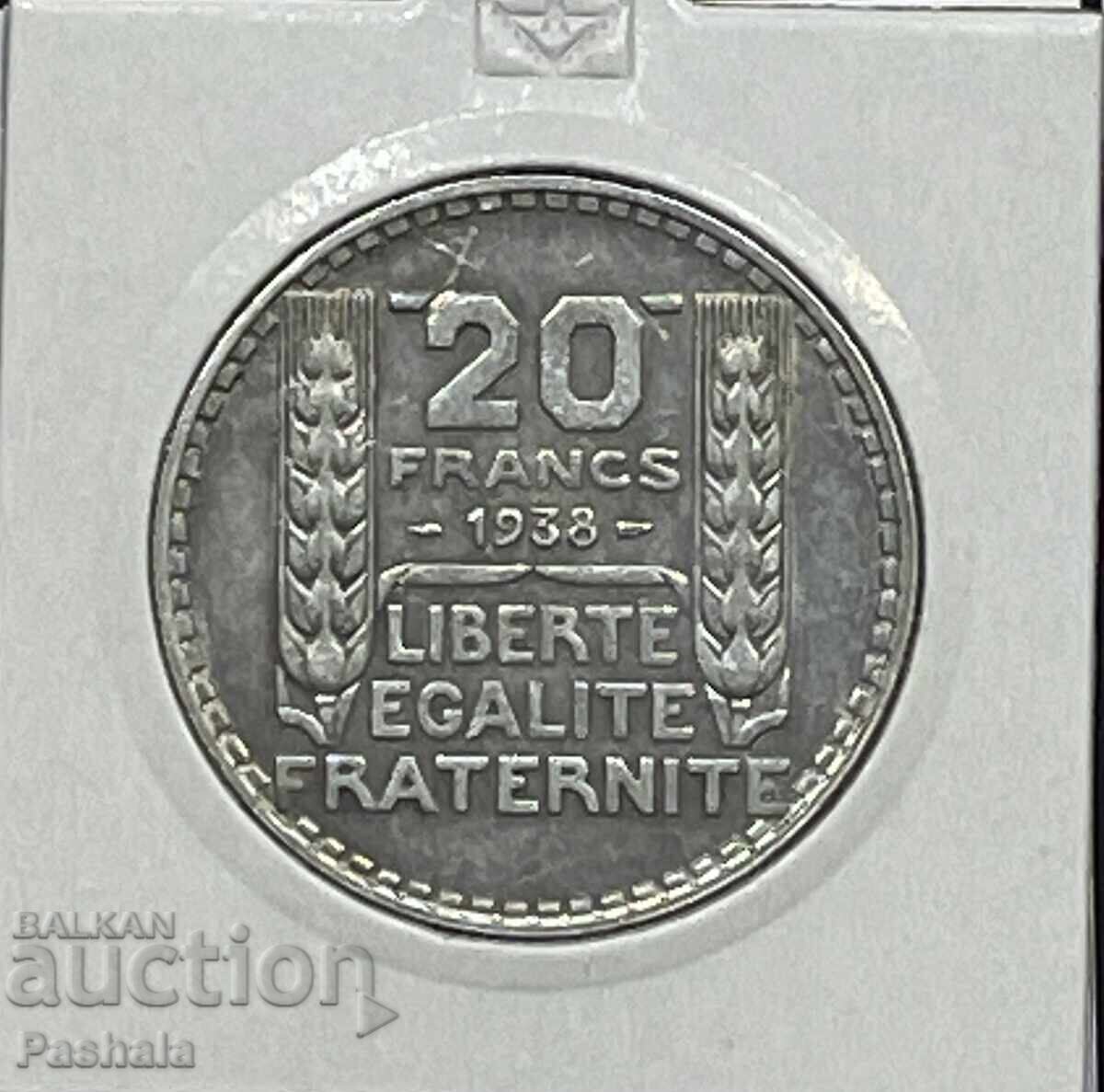 Franța 20 franci 1938