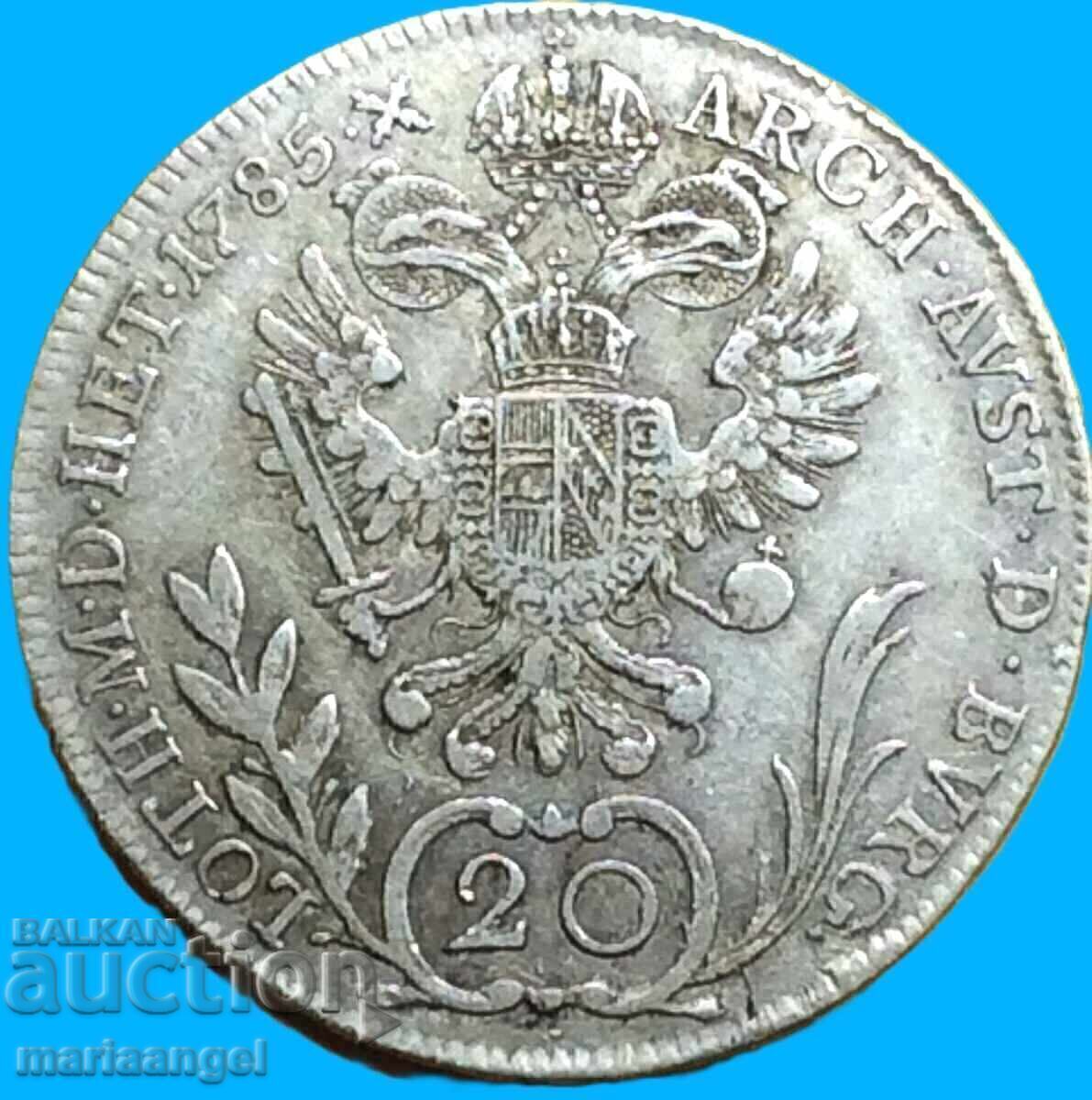 Αυστρία 20 Kreuzer 1785 A - Βιέννη Joseph II ασήμι 29 χλστ - 6