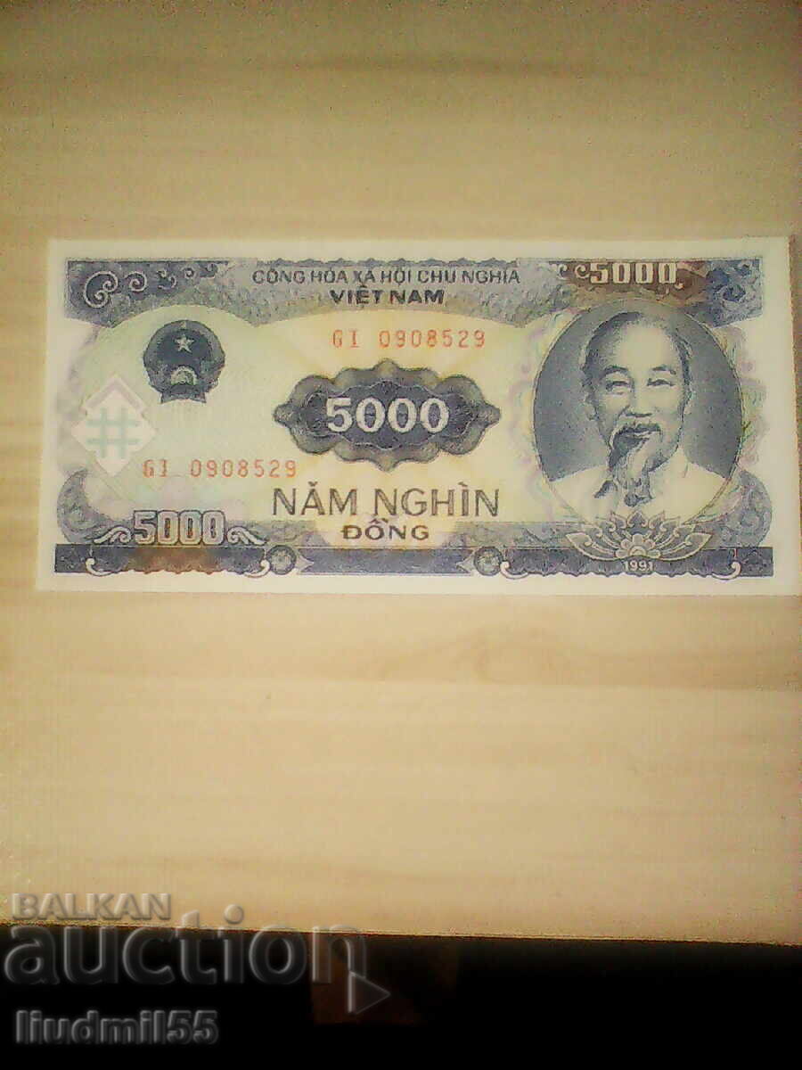VIETNAM 5000 DONG 1991 UNC