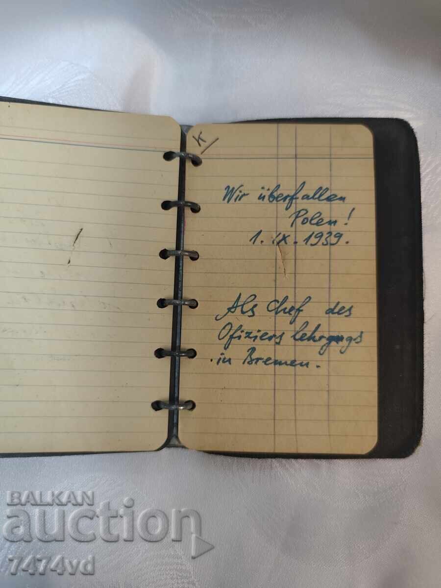 Delivery of Unique Wehrmacht Captain's Officer's Diary 1939/43