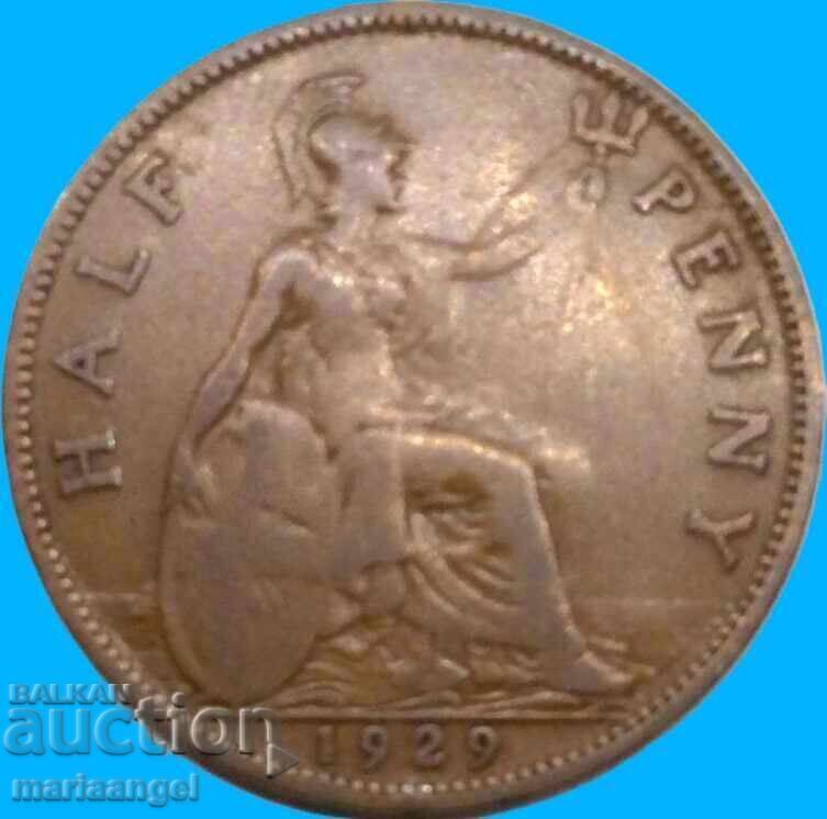Παράδοση 1/2 Penny Half 1929 Μεγάλη Βρετανία