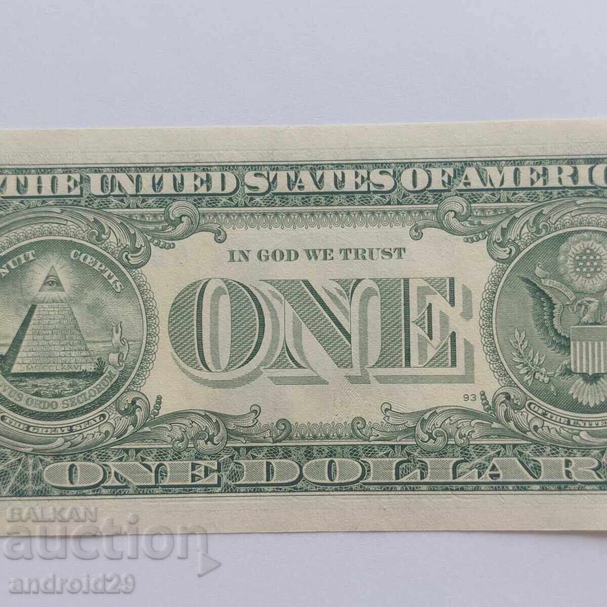 1 Dollar, USA, Green Seal, 2003 with star in the serial number /UNC - 6